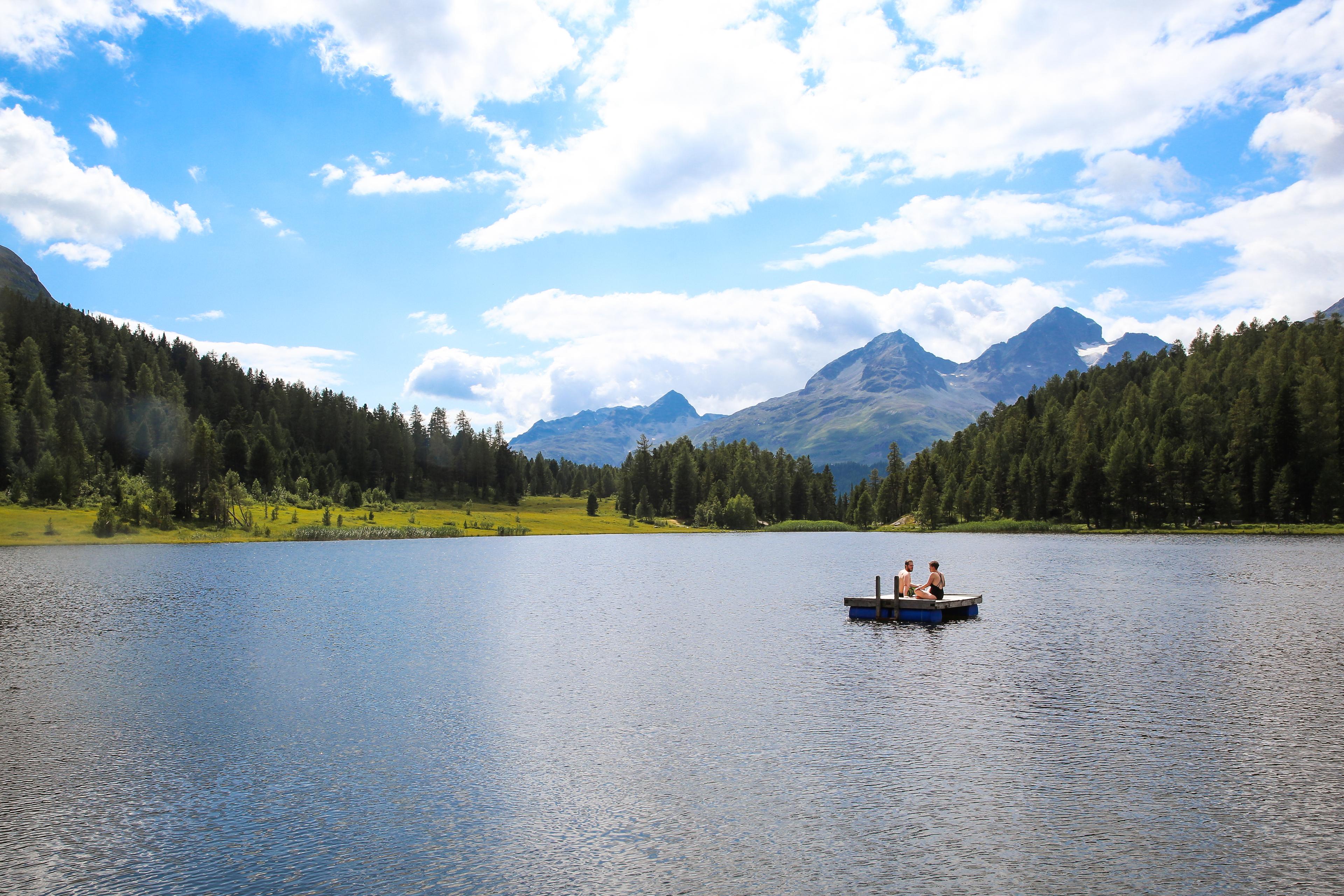 Zwemmen in de meren van St. Moritz